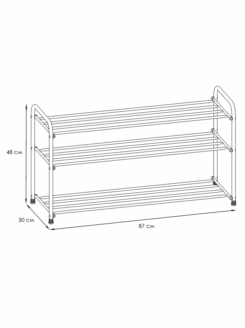 Подставка для обуви 3-х полочная 80 размеры